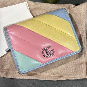Gucci Multicolor Pastel Wallet with Silver GG Logo